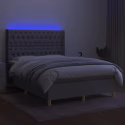 Letto a Molle Materasso e LED Grigio Chiaro 140x190 cm Tessutocod mxl 75403 - Vista aggiuntiva 3
