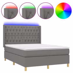Letto a Molle Materasso e LED Grigio Scuro 140x190cm in Tessutocod mxl 123331 - Vista aggiuntiva 2