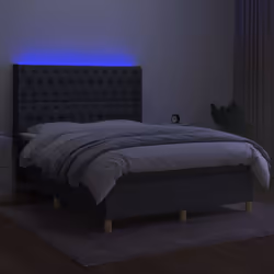 Letto a Molle Materasso e LED Grigio Scuro 140x190cm in Tessutocod mxl 123331 - Vista aggiuntiva 3