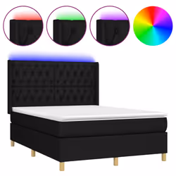 Letto a Molle con Materasso e LED Nero 140x200 cm in Tessutocod mxl 123332 - Vista aggiuntiva 2