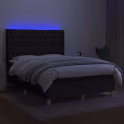Letto a Molle con Materasso e LED Nero 140x200 cm in Tessutocod mxl 123332 - Vista aggiuntiva 3