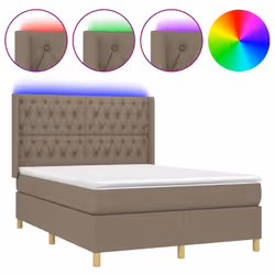 Letto a Molle con Materasso e LED Tortora 140x200 cm in Tessutocod mxl 75400 - Vista aggiuntiva 2
