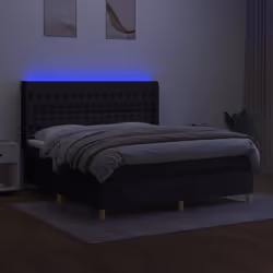 Letto a Molle con Materasso e LED Nero 160x200 cm in Tessutocod mxl 123333 - Vista aggiuntiva 3