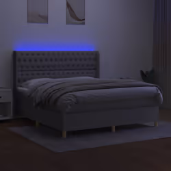 Letto a Molle Materasso e LED Grigio Chiaro 180x200 cm Tessutocod mxl 123335 - Vista aggiuntiva 3