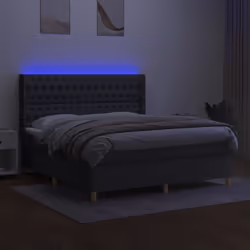 Letto a Molle Materasso e LED Grigio Scuro 180x200cm in Tessutocod mxl 99385 - Vista aggiuntiva 3