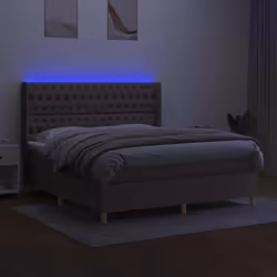 Letto a Molle con Materasso e LED Tortora 180x200 cm in Tessutocod mxl 75399 - Vista aggiuntiva 3