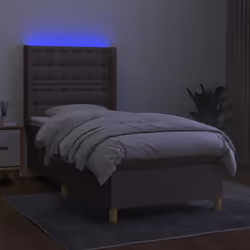 Letto a Molle con Materasso e LED Tortora 100x200cm in Tessutocod mxl 75408 - Vista aggiuntiva 3