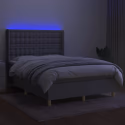 Letto a Molle Materasso e LED Grigio Chiaro 140x190 cm Tessutocod mxl 75406 - Vista aggiuntiva 3