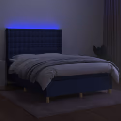Letto a Molle con Materasso e LED Blu 140x190 cm in Tessutocod mxl 99389 - Vista aggiuntiva 3
