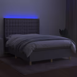 Letto a Molle Materasso e LED Grigio Chiaro 140x200 cm Tessutocod mxl 99386 - Vista aggiuntiva 3