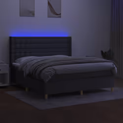Letto a Molle Materasso e LED Grigio Scuro 180x200cm in Tessutocod mxl 123340 - Vista aggiuntiva 3