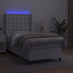 Giroletto Molle con Materasso e LED Bianco 90x200 cm Similpellecod mxl 75417 - Vista aggiuntiva 3