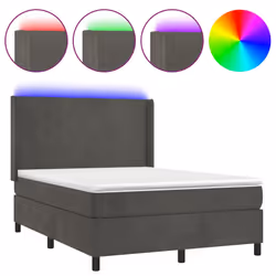 Letto a Molle con Materasso e LED Grigio Scuro 140x200 cmcod mxl 99405 - Vista aggiuntiva 2