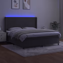 Letto a Molle con Materasso e LED Grigio Scuro 160x200 cmcod mxl 99406 - Vista aggiuntiva 3