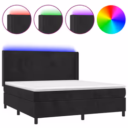 Letto a Molle con Materasso e LED Nero 160x200 cm in Vellutocod mxl 75420