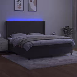 Letto a Molle con Materasso e LED Grigio Scuro 180x200 cmcod mxl 75427 - Vista aggiuntiva 3