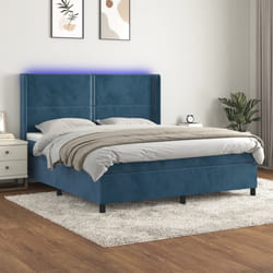 Letto a Molle con Materasso e LED Blu Scuro 160x200 cmcod mxl 99419