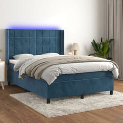 Letto a Molle con Materasso e LED Blu Scuro 140x200 cmcod mxl 99437