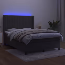 Letto a Molle con Materasso e LED Grigio Scuro 140x200 cmcod mxl 75463 - Vista aggiuntiva 3