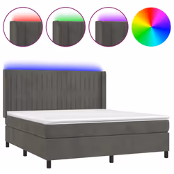 Letto a Molle con Materasso e LED Grigio Scuro 160x200 cmcod mxl 75464 - Vista aggiuntiva 2