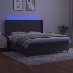Letto a Molle con Materasso e LED Grigio Scuro 160x200 cmcod mxl 75464 - Vista aggiuntiva 3