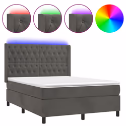 Letto a Molle con Materasso e LED Grigio Scuro 140x190 cmcod mxl 99463 - Vista aggiuntiva 2