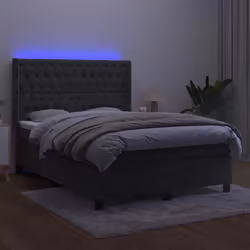 Letto a Molle con Materasso e LED Grigio Scuro 140x190 cmcod mxl 99463 - Vista aggiuntiva 3
