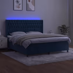 Letto a Molle con Materasso e LED Blu Scuro 160x200 cmcod mxl 75482 - Vista aggiuntiva 3