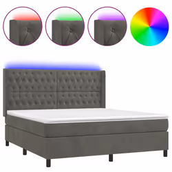 Letto a Molle con Materasso e LED Grigio Scuro 180x200 cmcod mxl 123423 - Vista aggiuntiva 2