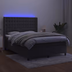 Letto a Molle con Materasso e LED Grigio Scuro 140x200 cmcod mxl 99477 - Vista aggiuntiva 3