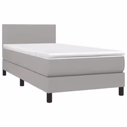 vidaXL Letto a Molle Materasso e LED Grigio Chiaro 80x200 cm Tessuto - Vista aggiuntiva 3