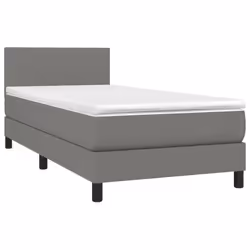 vidaXL Letto a Molle Materasso e LED Grigio Scuro 80x200 cm in Tessuto - Vista aggiuntiva 3