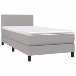 Letto a Molle Materasso e LED Grigio Chiaro 100x200 cm Tessutocod mxl 74778 - Vista aggiuntiva 3
