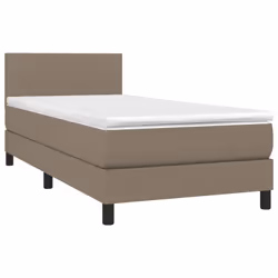 Letto a Molle con Materasso e LED Tortora 100x200cm in Tessutocod mxl 122695 - Vista aggiuntiva 3