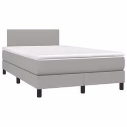 vidaXL Letto a Molle Materasso e LED Grigio Chiaro 120x200 cm Tessuto - Vista aggiuntiva 3