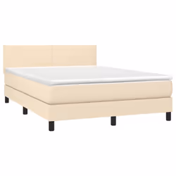 Letto a Molle con Materasso e LED Crema 140x190 cm in Tessutocod mxl 122698 - Vista aggiuntiva 3