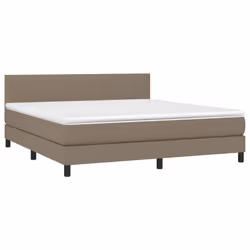 vidaXL Letto a Molle con Materasso e LED Tortora 180x200 cm in Tessuto - Vista aggiuntiva 3