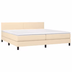 vidaXL Letto a Molle Materasso e LED bianco 200x200cm in Tessuto - Vista aggiuntiva 3