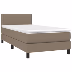 vidaXL Letto a Molle con Materasso e LED Tortora 90x200 cm in Tessuto - Vista aggiuntiva 3