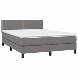 Letto a Molle Materasso e LED Grigio Scuro 140x190cm in Tessutocod mxl 74783