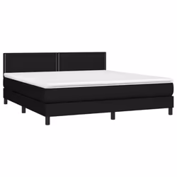 vidaXL Letto a Molle con Materasso e LED Nero 160x200 cm in Tessuto - Vista aggiuntiva 3