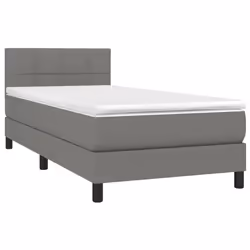vidaXL Letto a Molle Materasso e LED Grigio Scuro 80x200 cm in Tessuto - Vista aggiuntiva 3