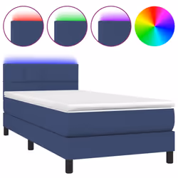 vidaXL Letto a Molle con Materasso e LED Blu 80x200 cm in Tessuto - Vista aggiuntiva 2