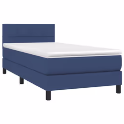 vidaXL Letto a Molle con Materasso e LED Blu 90x190 cm in Tessuto - Vista aggiuntiva 3