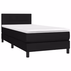 Letto a Molle con Materasso e LED Nero 100x200 cm in Tessutocod mxl 74787 - Vista aggiuntiva 3