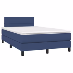vidaXL Letto a Molle con Materasso e LED Blu 120x200cm in Tessuto - Vista aggiuntiva 3
