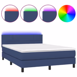Letto a Molle con Materasso e LED Blu 140x190 cm in Tessutocod mxl 98785 - Vista aggiuntiva 2