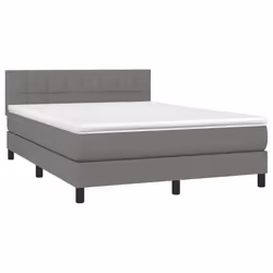 vidaXL Letto a Molle Materasso e LED Grigio Scuro 140x200cm in Tessuto - Vista aggiuntiva 3