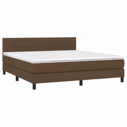 Letto a Molle Materasso e LED Marrone Scuro 160x200 cm Tessutocod mxl 74790 - Vista aggiuntiva 3