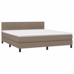 Letto a Molle con Materasso e LED Tortora 160x200 cm in Tessutocod mxl 98787 - Vista aggiuntiva 3